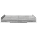 vidaXL Storage Bed Frame with Drawer with Headboard with Storage Grey sonoma 150 x 200 cm
