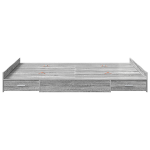vidaXL Storage Bed Frame with Drawer with Headboard with Storage Grey sonoma 150 x 200 cm