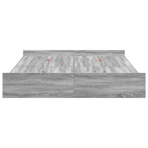 vidaXL Storage Bed Frame with Drawer with Headboard with Storage Grey sonoma 150 x 200 cm