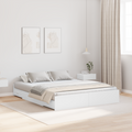vidaXL Storage Bed Frame with Drawer with Headboard with Storage White 140 x 200 cm
