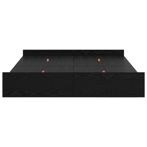 vidaXL Storage Bed Frame with Drawer with Headboard with Storage Black oak 140 x 200 cm