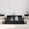 vidaXL Storage Bed Frame with Drawer with Headboard with Storage Black oak 140 x 200 cm