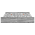 vidaXL Storage Bed Frame with Drawer with Headboard with Storage Grey sonoma 140 x 200 cm