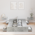 vidaXL Storage Bed Frame Concrete grey 120 x 200 cm Melamined wood