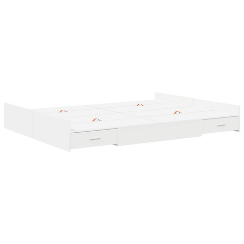 vidaXL Storage Bed Frame White 140 x 190 cm Melamined Board