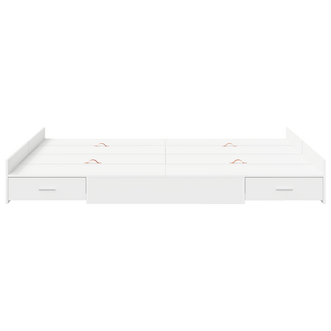 vidaXL Storage Bed Frame White 140 x 190 cm Melamined Board