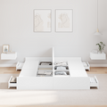 vidaXL Storage Bed Frame White 140 x 190 cm Melamined Board