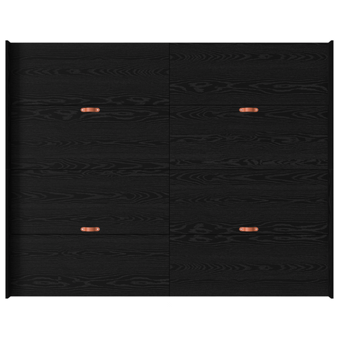 vidaXL Storage Bed Frame Black oak 140 x 190 cm Engineered wood
