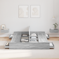 vidaXL Storage Bed Frame Grey sonoma 140 x 190 cm Engineered wood