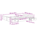 vidaXL Storage Bed Frame Grey sonoma 140 x 190 cm Engineered wood