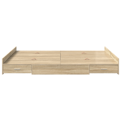 vidaXL Storage Bed Frame with Drawer Sonoma oak 135 x 190 cm Melamine