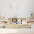 vidaXL Storage Bed Frame with Drawer Sonoma oak 135 x 190 cm Melamine