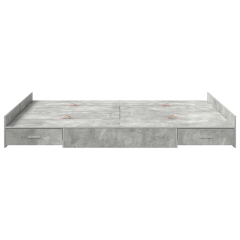 vidaXL Storage Bed Frame Concrete grey 135 x 190 cm Engineered wood
