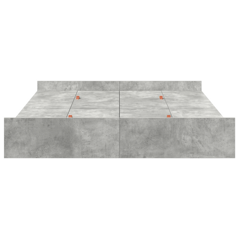 vidaXL Storage Bed Frame Concrete grey 135 x 190 cm Engineered wood