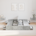 vidaXL Storage Bed Frame Concrete grey 135 x 190 cm Engineered wood