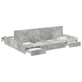 vidaXL Storage Bed Frame Concrete grey 135 x 190 cm Engineered wood