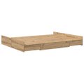 vidaXL Storage Bed Frame with Drawer Artisan oak 135 x 190 cm Melamine