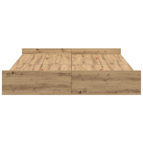 vidaXL Storage Bed Frame with Drawer Artisan oak 135 x 190 cm Melamine