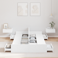 vidaXL Storage Bed Frame White 120 x 190 cm Melamine-coated wood