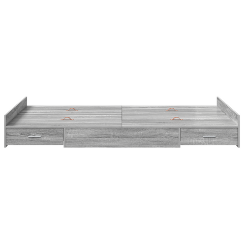 vidaXL Storage Bed Frame Grey sonoma 120 x 190 cm Engineered wood