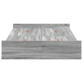 vidaXL Storage Bed Frame Grey sonoma 120 x 190 cm Engineered wood