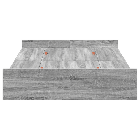 vidaXL Storage Bed Frame Grey sonoma 120 x 190 cm Engineered wood