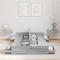 vidaXL Storage Bed Frame Grey sonoma 120 x 190 cm Engineered wood