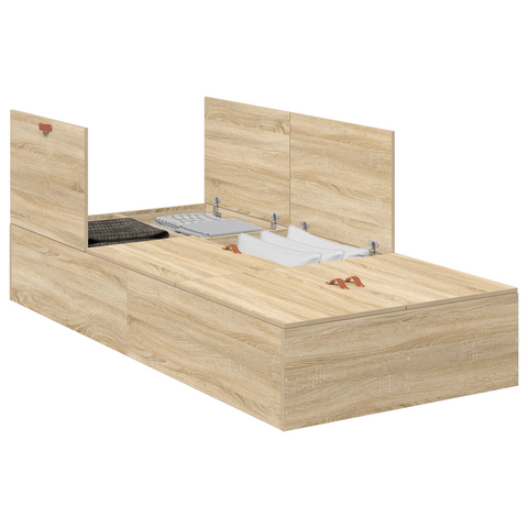 vidaXL Storage Bed Frame Sonoma Oak 80x200 cm