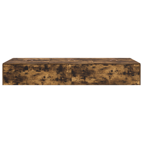 vidaXL Storage Bed Frame Smoked Oak 80x200 cm
