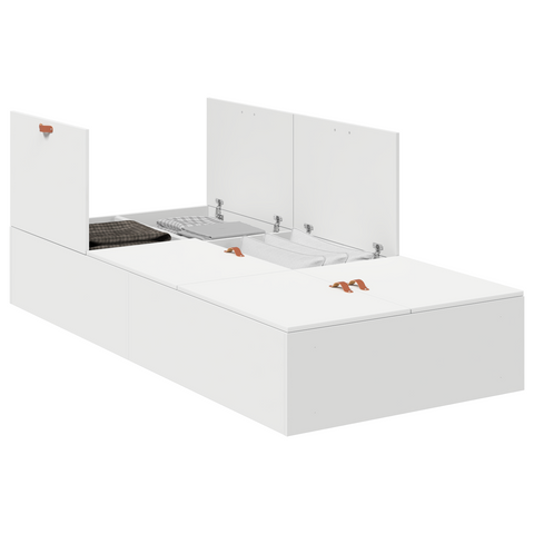 vidaXL Storage Bed Frame White 90x200 cm