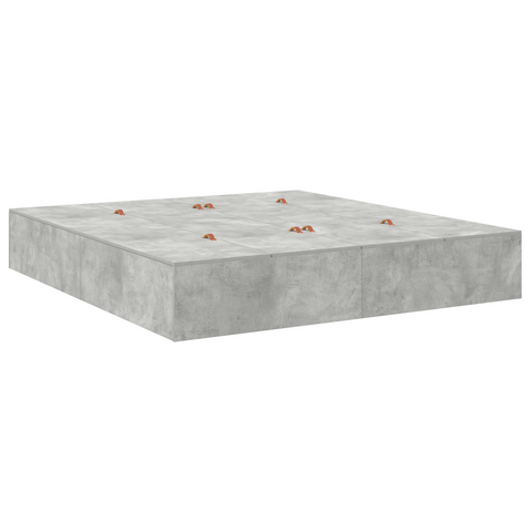 vidaXL Storage Bed Frame Concrete Grey 200x200 cm