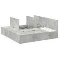 vidaXL Storage Bed Frame Concrete Grey 200x200 cm