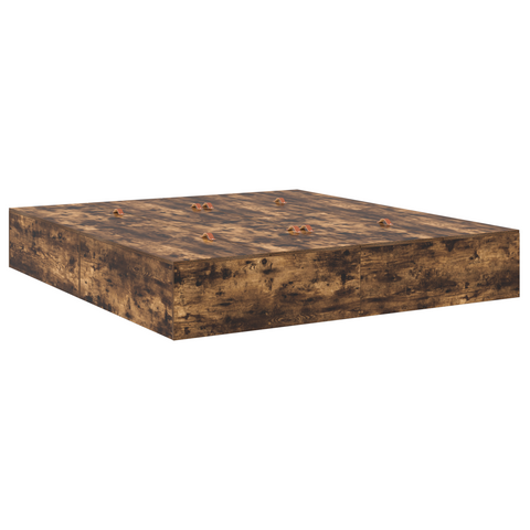 vidaXL Storage Bed Frame Smoked Oak 200x200 cm