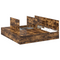 vidaXL Storage Bed Frame Smoked Oak 200x200 cm