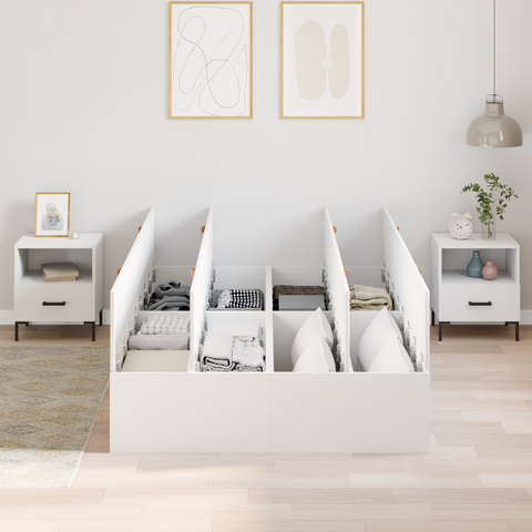 vidaXL Storage Bed Frame White 120x200 cm