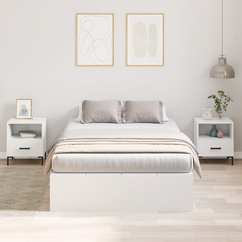 vidaXL Storage Bed Frame White 120x200 cm