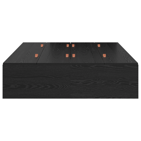 vidaXL Storage Bed Frame Black Oak 120x200 cm