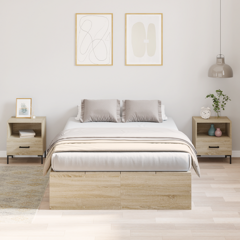 vidaXL Storage Bed Frame Sonoma Oak 120x200 cm