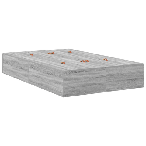 vidaXL Storage Bed Frame Grey Sonoma 120x200 cm