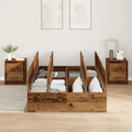 vidaXL Storage Bed Frame Old Wood 120x200 cm