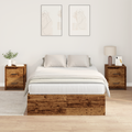 vidaXL Storage Bed Frame Old Wood 120x200 cm