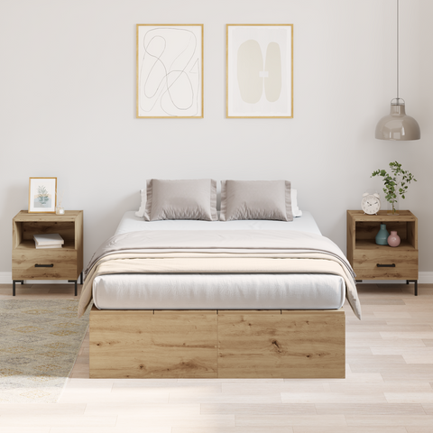 vidaXL Storage Bed Frame Artisan Oak 120x200 cm