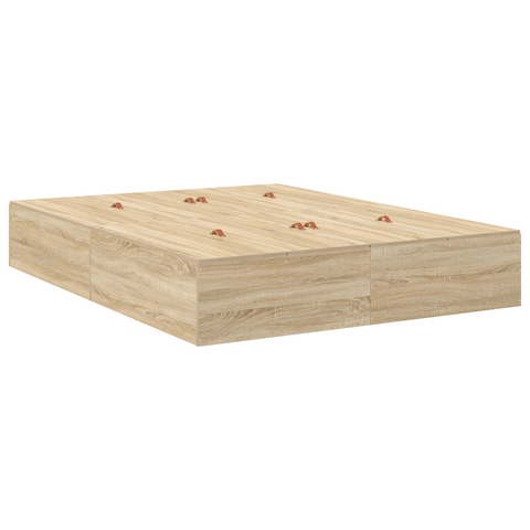 vidaXL Storage Bed Frame Sonoma Oak 140x200 cm
