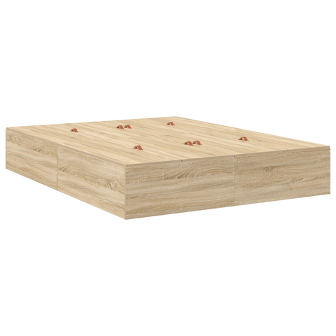 vidaXL Storage Bed Frame Sonoma Oak 140x200 cm