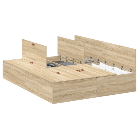 vidaXL Storage Bed Frame Sonoma Oak 140x200 cm