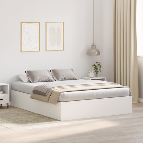 vidaXL Storage Bed Frame White 150x200 cm