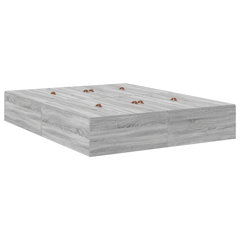 vidaXL Storage Bed Frame Grey Sonoma 150x200 cm