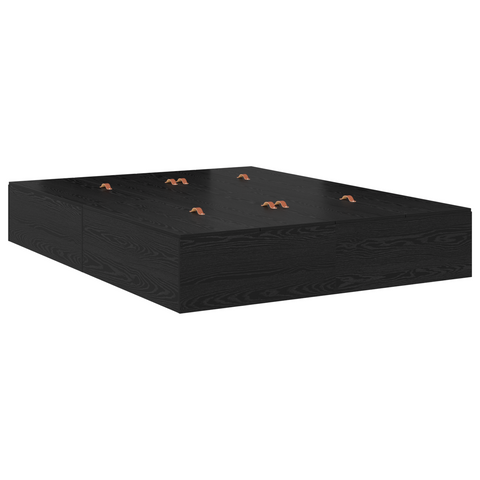 vidaXL Storage Bed Frame Black Oak 200x200 cm