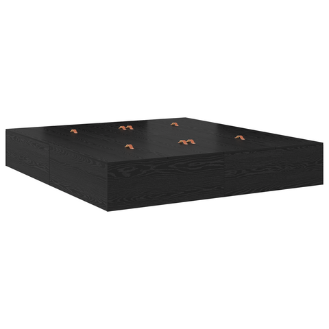 vidaXL Storage Bed Frame Black Oak 180x200 cm