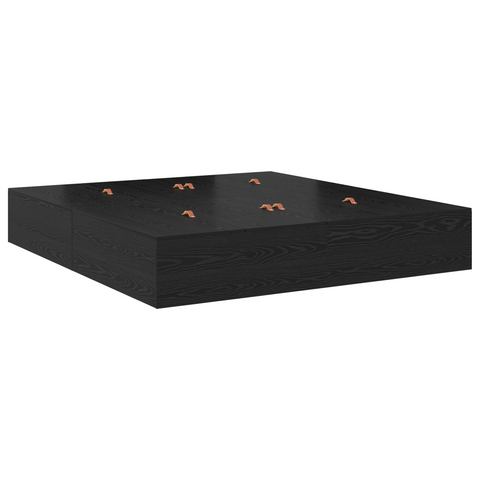vidaXL Storage Bed Frame Black Oak 180x200 cm